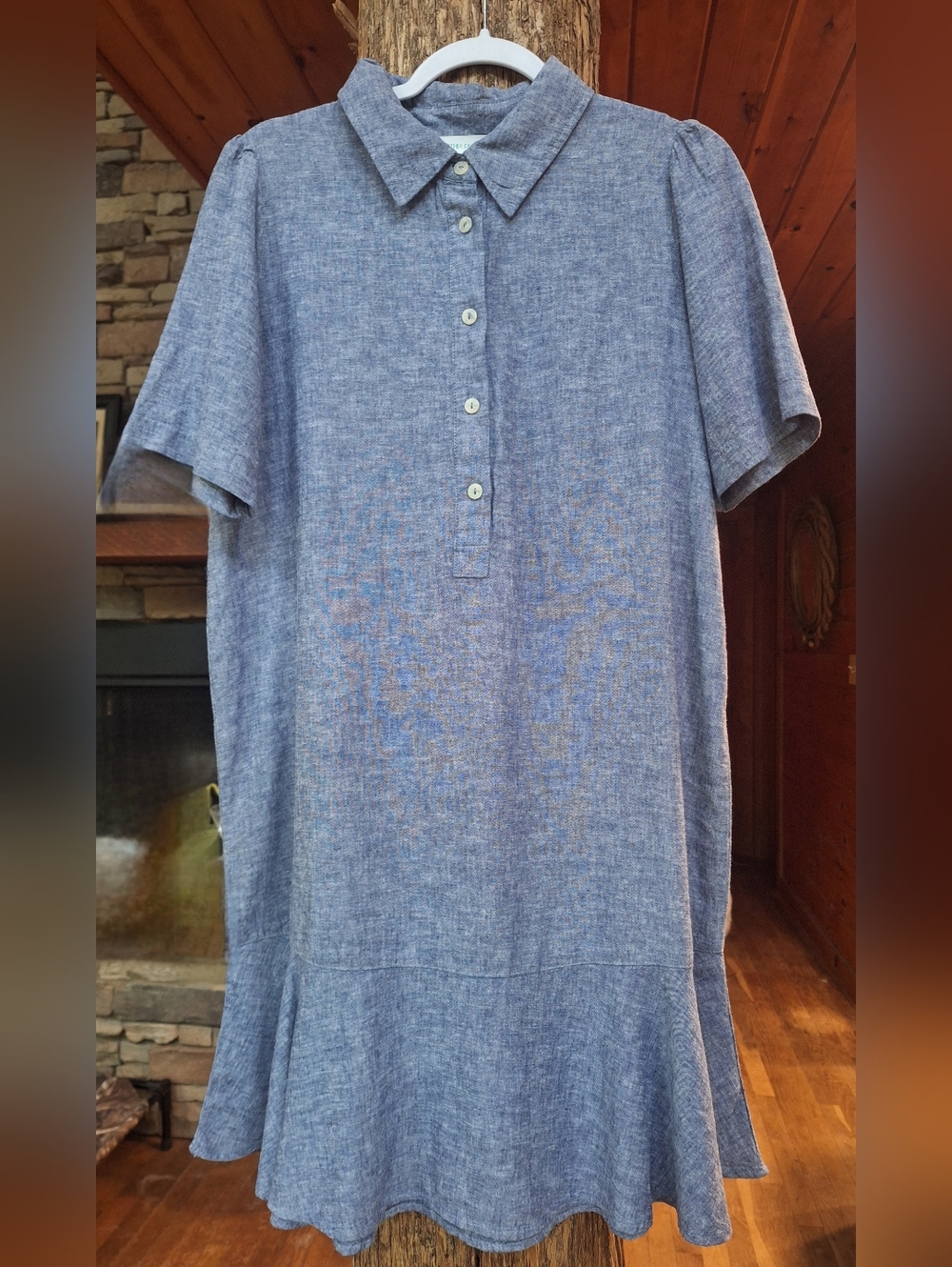 Chambray Button Dress in Light Blue Sz Medium By Cynthia Rowley